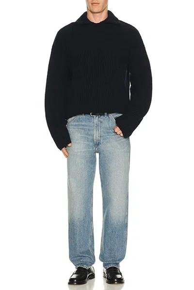 Apc Pull Long Sleeve Polo In Blue