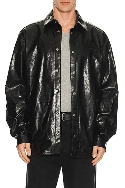 Diesel Textured Shirt With Branded Buttons In Black