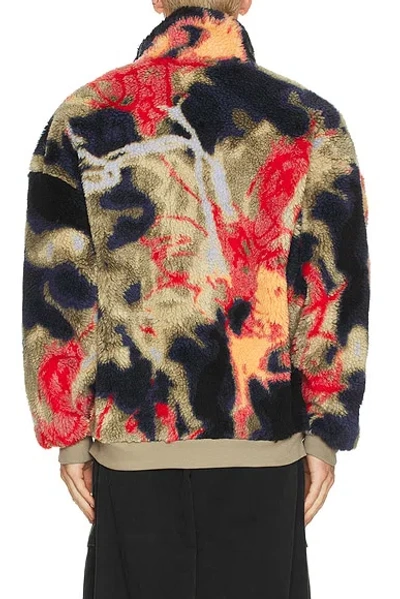 Diesel Teddy-fleece Jacket With Graffiti Motif In Multi
