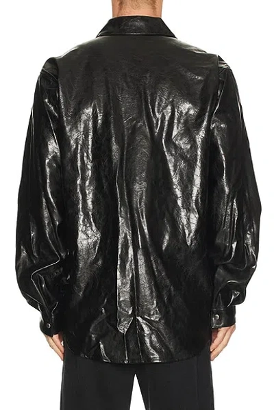 Diesel Textured Shirt With Branded Buttons In Black