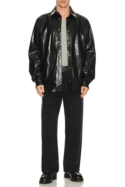 Diesel Textured Shirt With Branded Buttons In Black