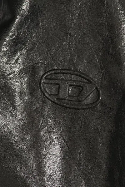 Diesel Textured Shirt With Branded Buttons In Black