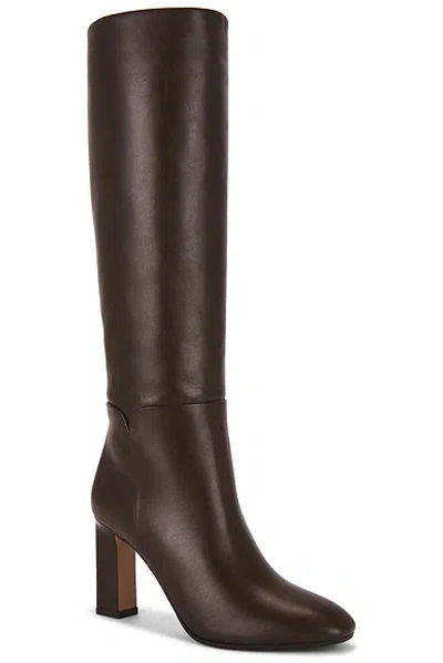 Aquazzura 85mm Sellier Block-heel Knee-high Boots In Brown