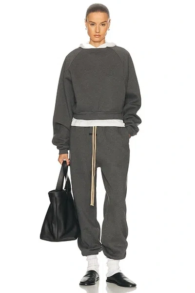 Essentials Drawstring-fastening Track Pants In Gray