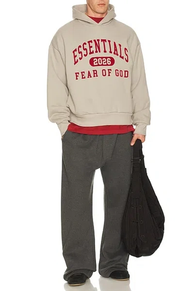 Essentials Elasticated Drawstring Trousers In Gray