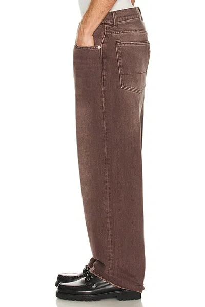 Our Legacy Denim Trousers Faded Effect Belt Loops Five Pockets In Brown