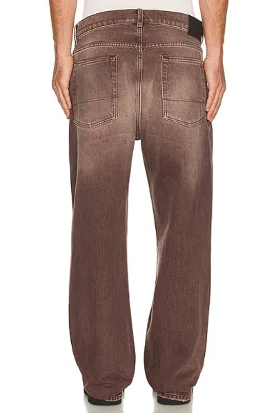 Our Legacy Denim Trousers Faded Effect Belt Loops Five Pockets In Brown
