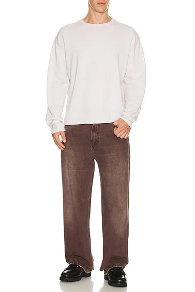 Our Legacy Denim Trousers Faded Effect Belt Loops Five Pockets In Brown