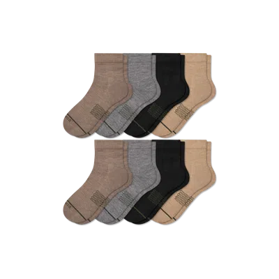 Bombas Merino Wool Blend Modern Rib Quarter Sock 8-pack In Multi