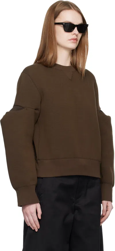 Sacai Brown Sponge Sweat Pullover Sweatshirt In Brown