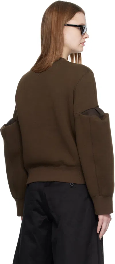 Sacai Brown Sponge Sweat Pullover Sweatshirt In Brown