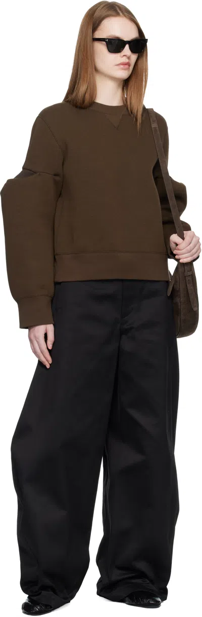 Sacai Brown Sponge Sweat Pullover Sweatshirt In Brown