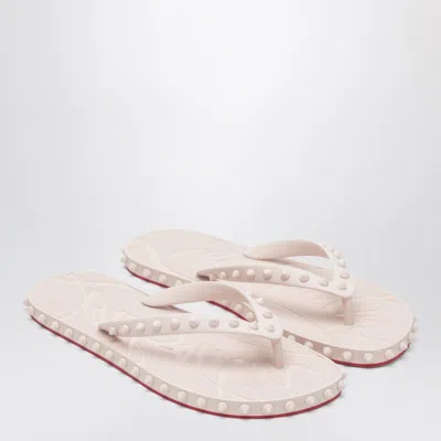 Christian Louboutin Super Loubi Flip-flops Milk Coloured Women In Neutral