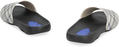 Burberry Patterned Strap Open Toe Rubber Sandals In Black