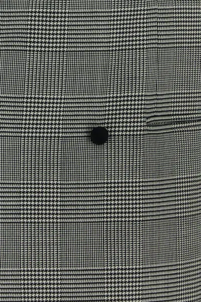 Balmain Wool Blend Blazer Check Buttons Lapels Shoulders In Multi