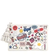 ANYA HINDMARCH GEORGIANA ALL OVER STICKER LEATHER CLUTCH,P00217327-1
