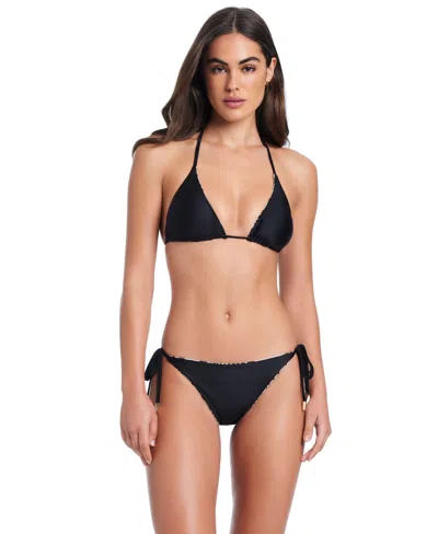Red Carter Reversible Classic Triangle Bikini Top In White