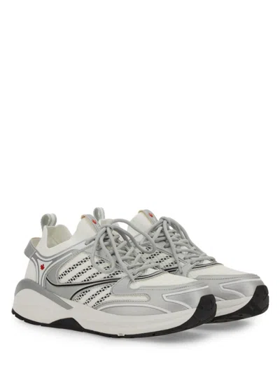 Dsquared2 Chunky Sole Mesh Sneakers With Maple Leaf Print In White