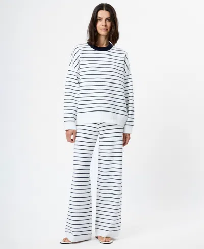 French Connection Marley Striped Sweater In White