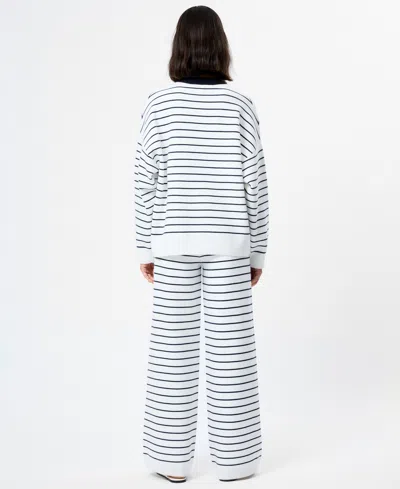 French Connection Marley Striped Sweater In White