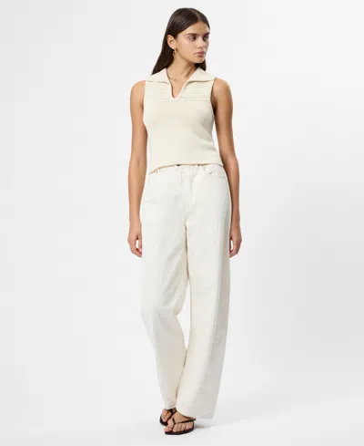 French Connection Nellis Pointelle Stitch Sweater Tank In Neutral