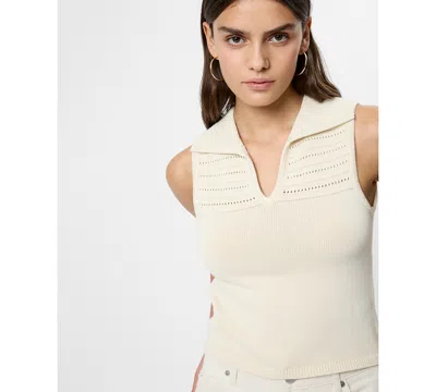French Connection Nellis Pointelle Stitch Sweater Tank In Neutral