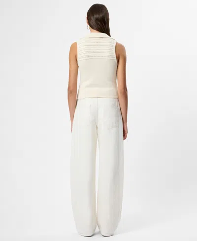 French Connection Nellis Pointelle Stitch Sweater Tank In Neutral