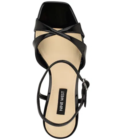 Nine West Tates Ankle Strap Platform Sandal In Black