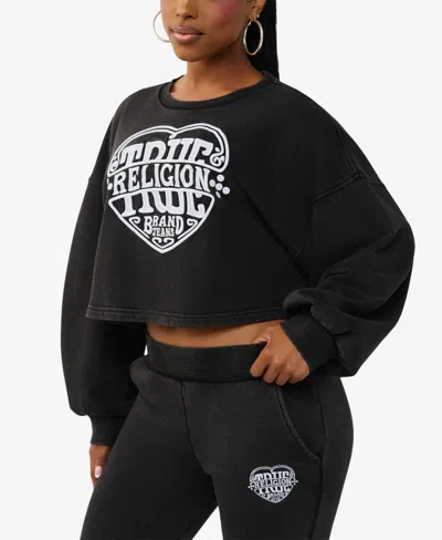 True Religion Women's Washed Dolman Pullover Sweater In Black