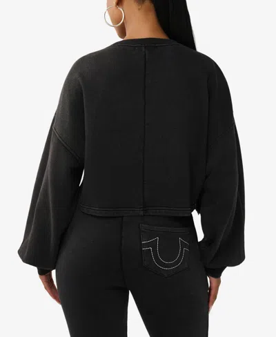 True Religion Women's Washed Dolman Pullover Sweater In Black