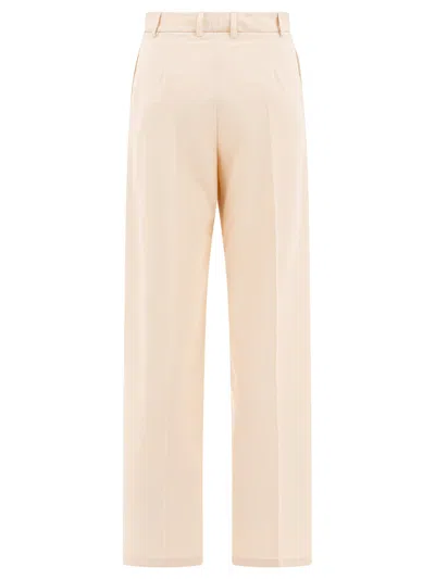 Fit Plain-front Trousers In Neutral