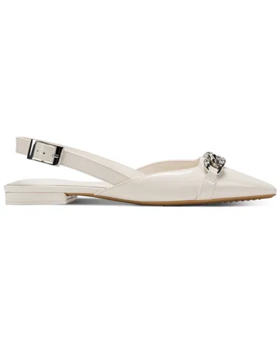 Dkny Cosetta Slingback Pointed Toe Flat In White
