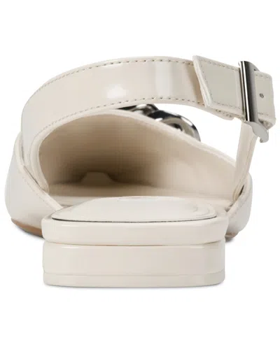 Dkny Cosetta Slingback Pointed Toe Flat In White