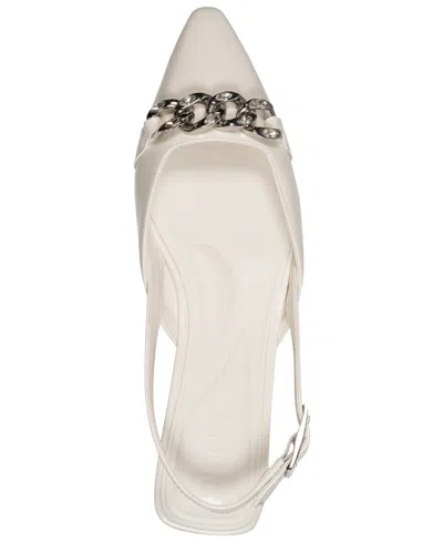 Dkny Cosetta Slingback Pointed Toe Flat In White