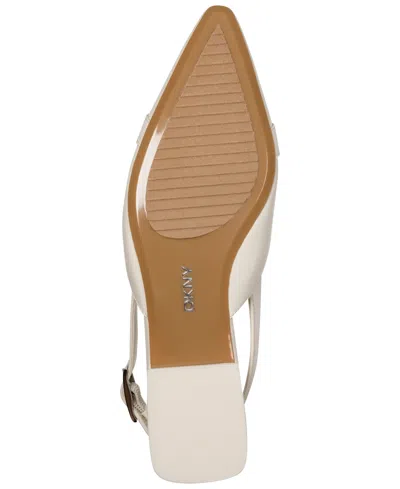 Dkny Cosetta Slingback Pointed Toe Flat In White