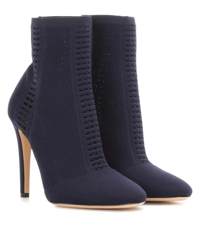 Shop Gianvito Rossi Vires Knitted Ankle Boots In Deeim