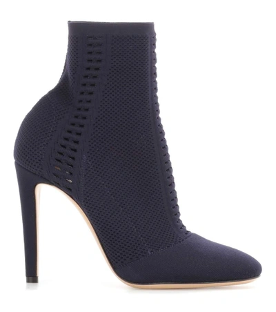 Shop Gianvito Rossi Vires Knitted Ankle Boots In Deeim