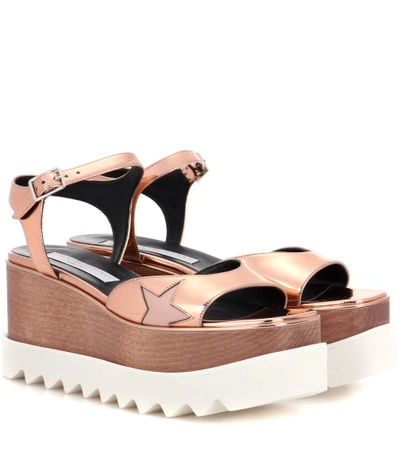 Shop Stella Mccartney Elyse Platform Sandals In Copper