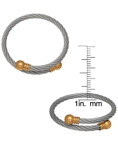 Macy's 2-pc. Bypass Orb Bangles Set In Gray