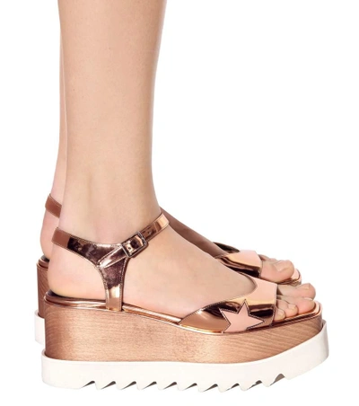 Shop Stella Mccartney Elyse Platform Sandals In Copper