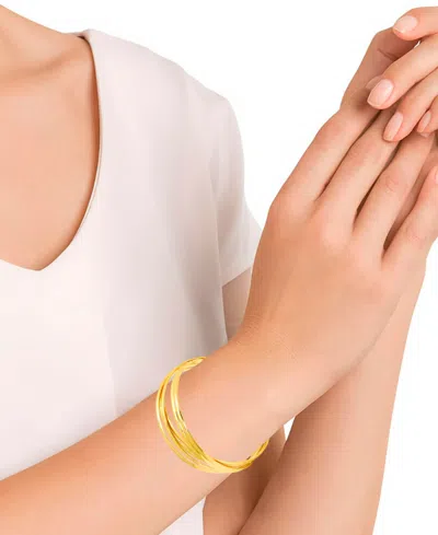 Macy's 6-pc. Layered Interlocking Bangles Set In Gold