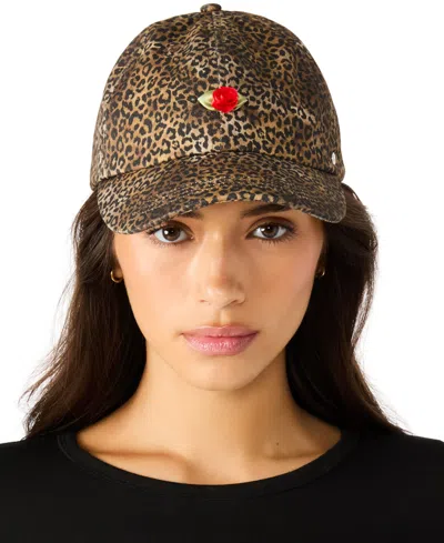 Steve Madden Final Rose Leopard Baseball Cap In Multi