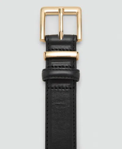 Mango Leather Belt In Black