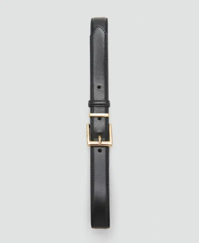 Mango Leather Belt In Black