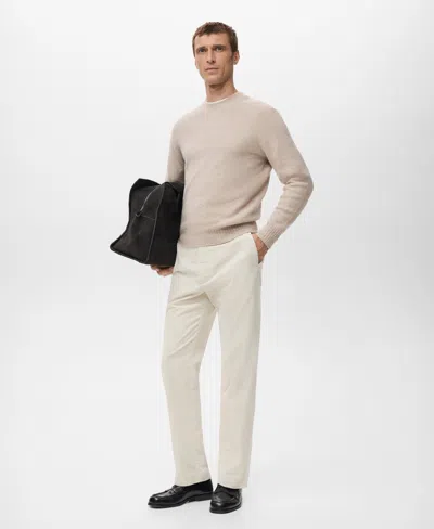 Mango Men's Corduroy Regular-fit Pants In White