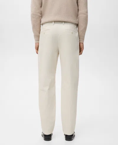Mango Men's Corduroy Regular-fit Pants In White
