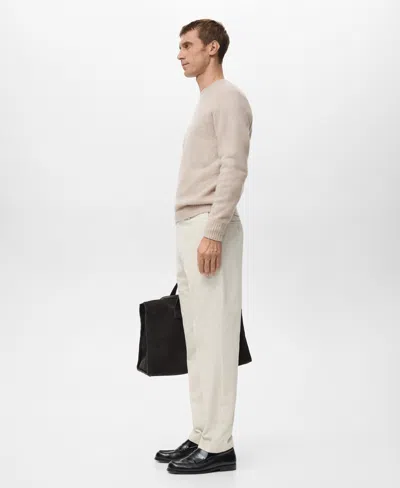 Mango Men's Corduroy Regular-fit Pants In White