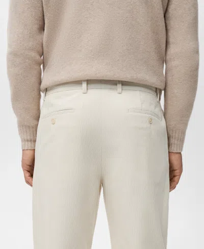 Mango Men's Corduroy Regular-fit Pants In White