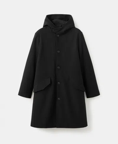 Mango Men's Wool Blend Hooded Coat In Black