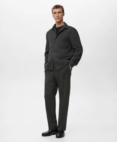 Mango Men's Cotton Drawstring Joggers Pants In Black